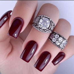 KissICON P83KuL KissIcon Artificial Press On Nails Dark Brown Tips