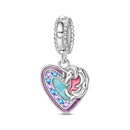 KissICON PAC1567 925 Silver Plated Magic Mirror Princess Angel Pink Charm Beads Suitable Fit Pan 925 Original Bracelet Exquisite Diy Jewelry