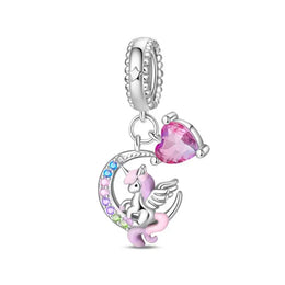 KissICON PAC1569 925 Silver Plated Magic Mirror Princess Angel Pink Charm Beads Suitable Fit Pan 925 Original Bracelet Exquisite Diy Jewelry