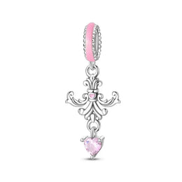 KissICON PAC1577 925 Silver Plated Magic Mirror Princess Angel Pink Charm Beads Suitable Fit Pan 925 Original Bracelet Exquisite Diy Jewelry