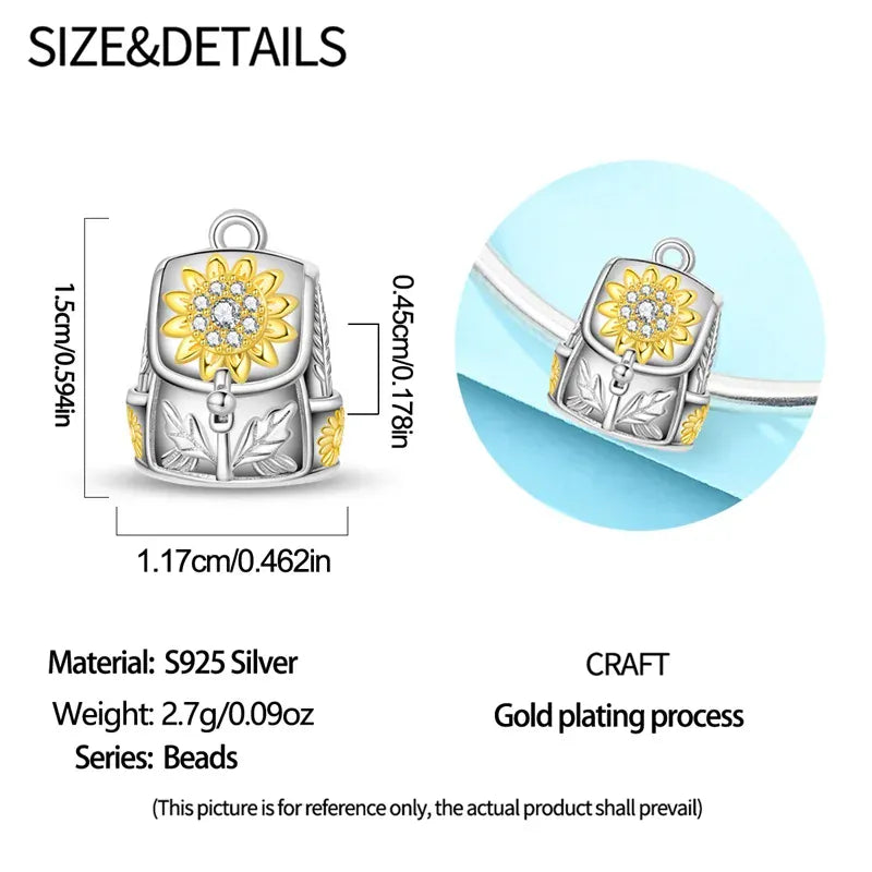 KissICON PAC2419 925 Pure Summer Fruit Handbag Pendant Hanging Bead Suitable for Original Pandora Bracelet Women DIY Exquisite Gift