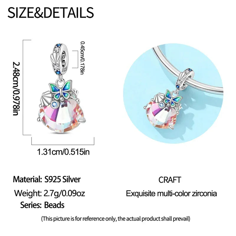 KissICON PAC2450 925 Pure Summer Fruit Handbag Pendant Hanging Bead Suitable for Original Pandora Bracelet Women DIY Exquisite Gift