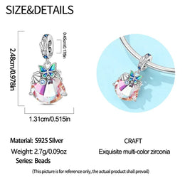 KissICON PAC2450 925 Pure Summer Fruit Handbag Pendant Hanging Bead Suitable for Original Pandora Bracelet Women DIY Exquisite Gift