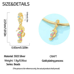 KissICON PAC2455-GD 925 Pure Summer Fruit Handbag Pendant Hanging Bead Suitable for Original Pandora Bracelet Women DIY Exquisite Gift