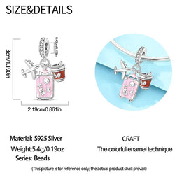 KissICON PAC2466 925 Pure Summer Fruit Handbag Pendant Hanging Bead Suitable for Original Pandora Bracelet Women DIY Exquisite Gift