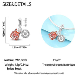 KissICON PAC2468 925 Pure Summer Fruit Handbag Pendant Hanging Bead Suitable for Original Pandora Bracelet Women DIY Exquisite Gift