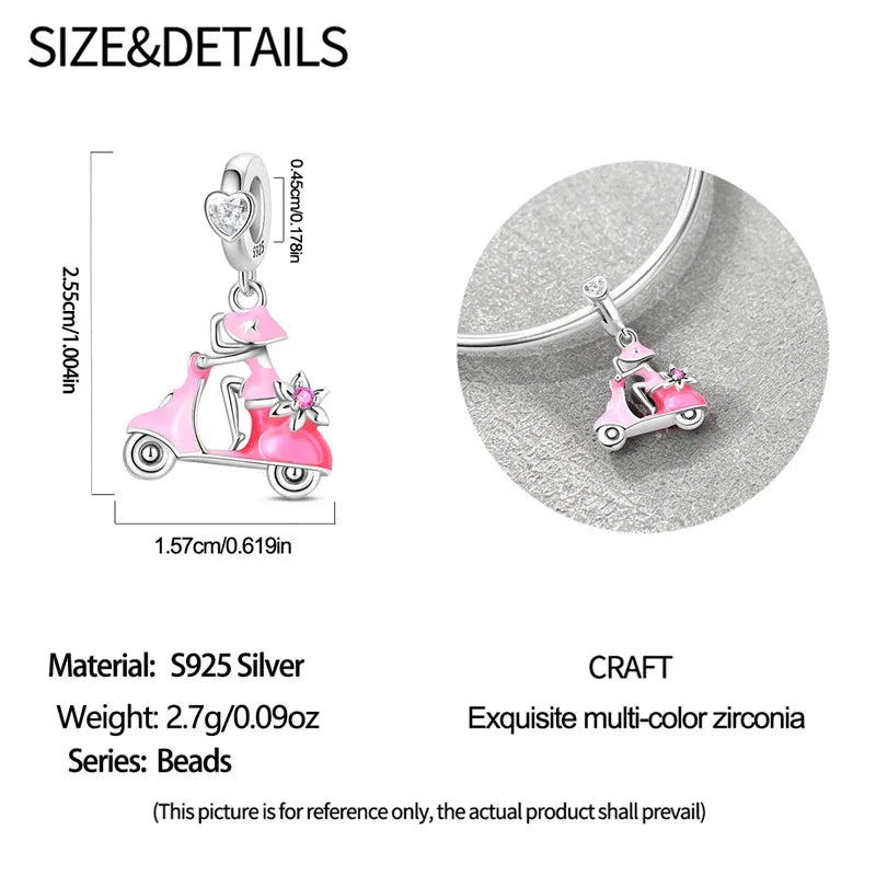 KissICON PAC2471 925 Pure Summer Fruit Handbag Pendant Hanging Bead Suitable for Original Pandora Bracelet Women DIY Exquisite Gift
