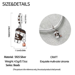 KissICON PAC2473 925 Pure Summer Fruit Handbag Pendant Hanging Bead Suitable for Original Pandora Bracelet Women DIY Exquisite Gift