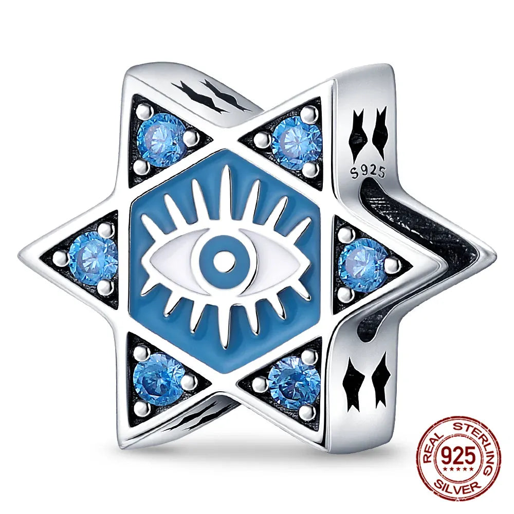 KissICON PAC261 Luminous 925 Sterling Silver Hot Selling Stars And Moon Charms Fit 925 Original Bracelets DIY Jewelry Making For Women Gift