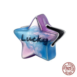 KissICON PAC437 Luminous 925 Sterling Silver Hot Selling Stars And Moon Charms Fit 925 Original Bracelets DIY Jewelry Making For Women Gift