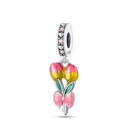 KissICON PAC850 925 Silver Gemstone Universe Starry Sky Flower Gold Bead Pendant Suitable For Pan 925 Original Bracelet Diy Jewelry