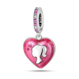 KissICON PAC939 925 Silver Plated Magic Mirror Princess Angel Pink Charm Beads Suitable Fit Pan 925 Original Bracelet Exquisite Diy Jewelry