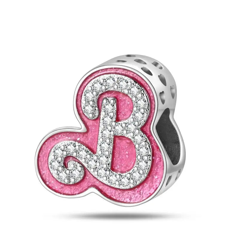KissICON PAC944 925 Silver Plated Magic Mirror Princess Angel Pink Charm Beads Suitable Fit Pan 925 Original Bracelet Exquisite Diy Jewelry