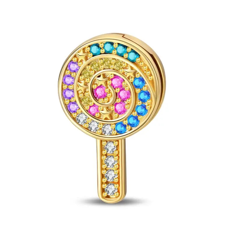KissICON PAC983 925 Silver Gemstone Universe Starry Sky Flower Gold Bead Pendant Suitable For Pan 925 Original Bracelet Diy Jewelry