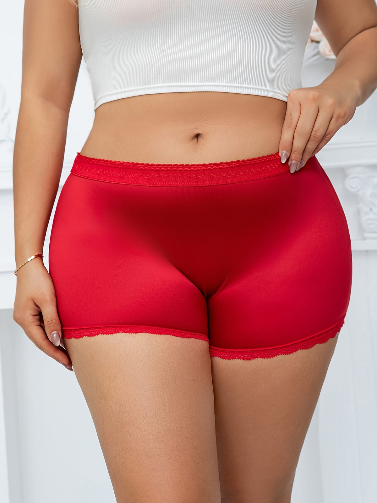 jkthpu-45 Palace Style Lace Trim Boxer Briefs 5Pack