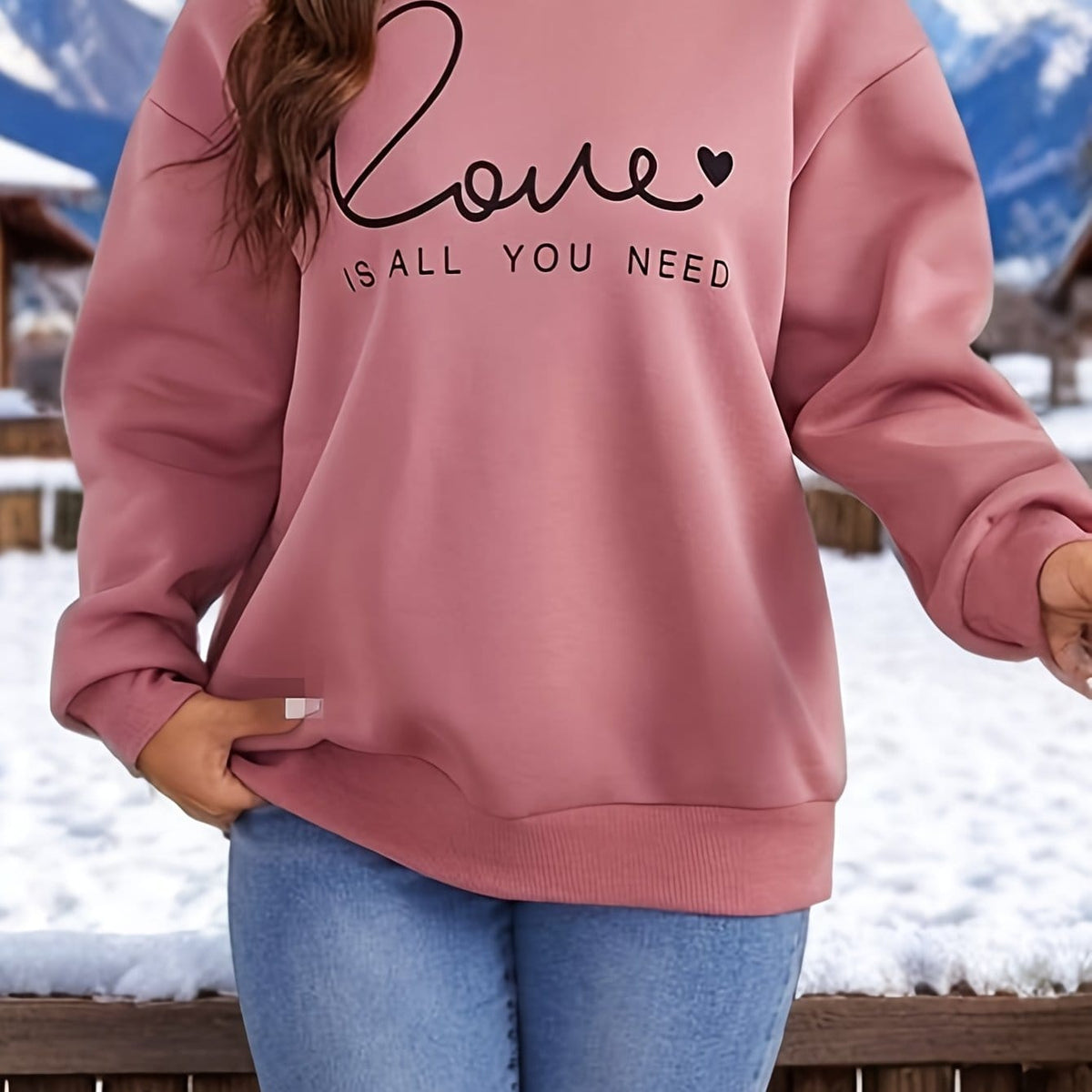 jkthpu-45 Pale Pinkish Gray / UK 16 Plus Size - Women'S Plus Size Pink Sweatshirt