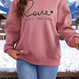 jkthpu-45 Pale Pinkish Gray / UK 16 Plus Size - Women'S Plus Size Pink Sweatshirt