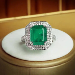 KissICON 💋 Paraiba Zircon Ring Pink Blue Green - Luxury Jewelry