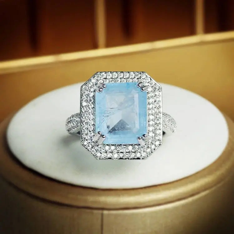 KissICON 💋 Paraiba Zircon Ring Pink Blue Green - Luxury Jewelry
