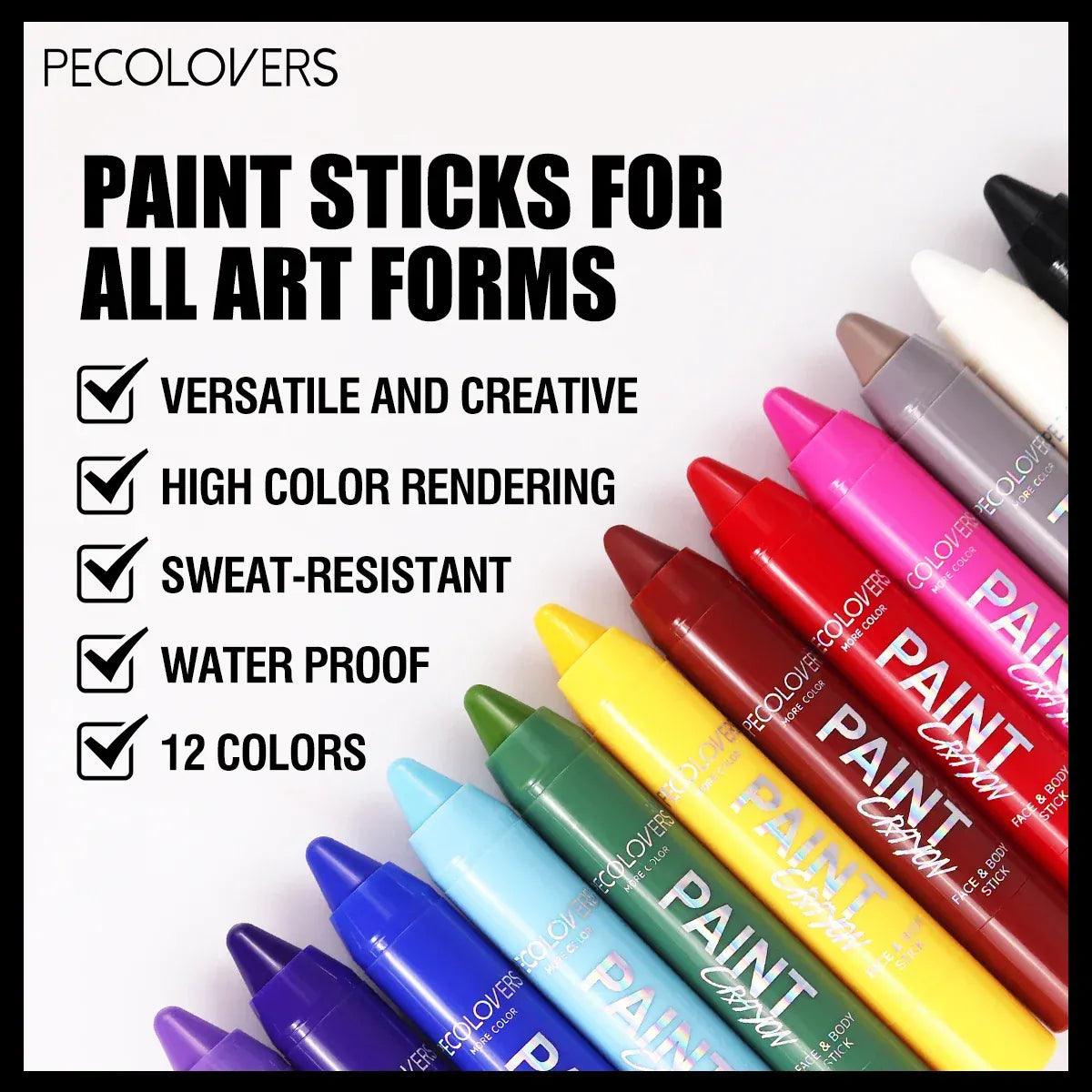 KissICON Party Painting Crayon,Smooth Application, Highpigment Makeup,Suitable for Halloween&Stage Makeup