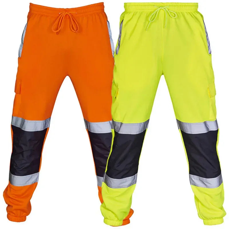 KissICON Patchwork Reflective Work Joggers for Men