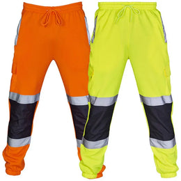 KissICON Patchwork Reflective Work Joggers for Men