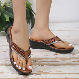 KissICON Patent Leather Wedges Sandals for Women Plus Size