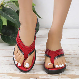 KissICON Patent Leather Wedges Sandals for Women Plus Size