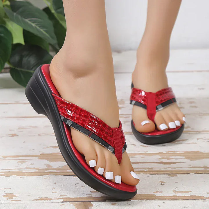Patent Leather Wedges Sandals for Women Plus Size