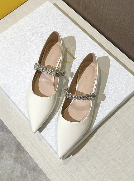 KissICON patent leather white / 40 2025 Flat Shoe for Women Spring Summer Shallow