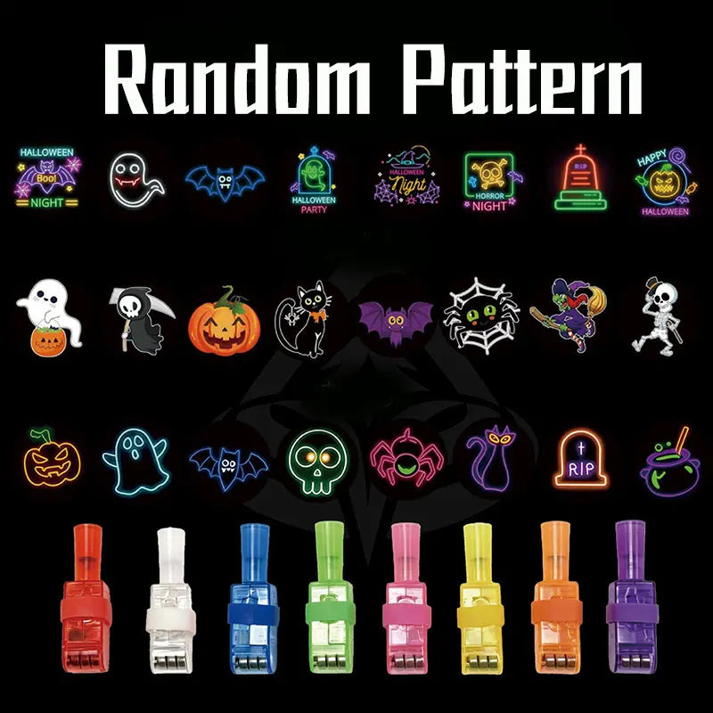 KissICON Pattern Random / 50PCS None Halloween Finger Lights Toys Bright lights Halloween Party Favors Toys Halloween Goodie Bag Fillers Trick or Treat Toys