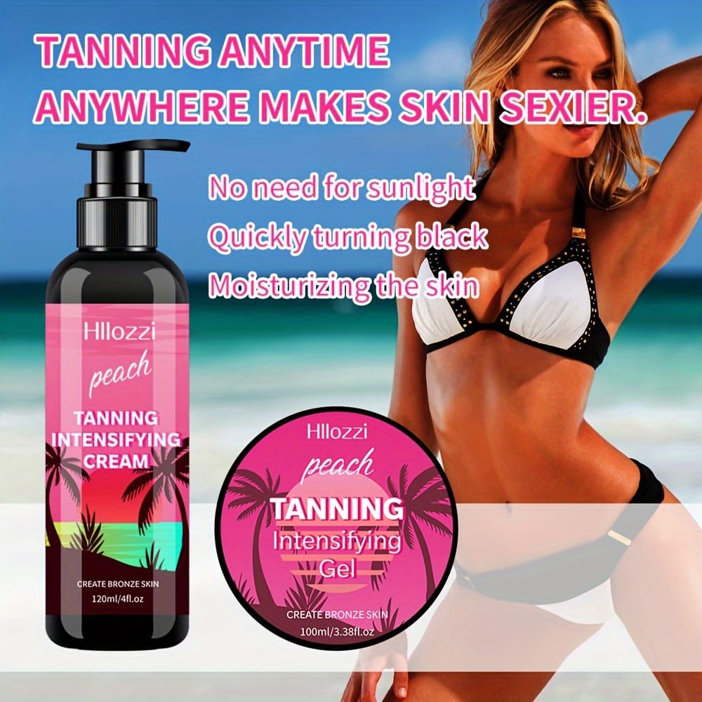 KissICON Peach Black Tanning Cream Gel Radiant