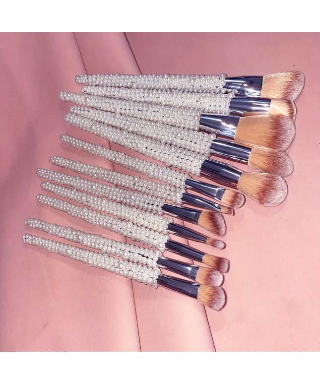 KissICON Pearl Color 12piece Pearl Makeup Brush Set – Travel Pouch
