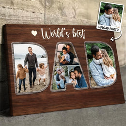 KissICON Personalized Best Dad Photo Canvas Collage Gift