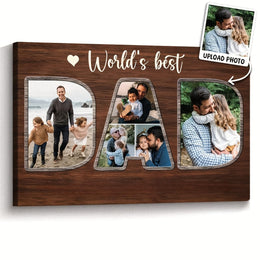 KissICON Personalized Best Dad Photo Canvas Collage Gift
