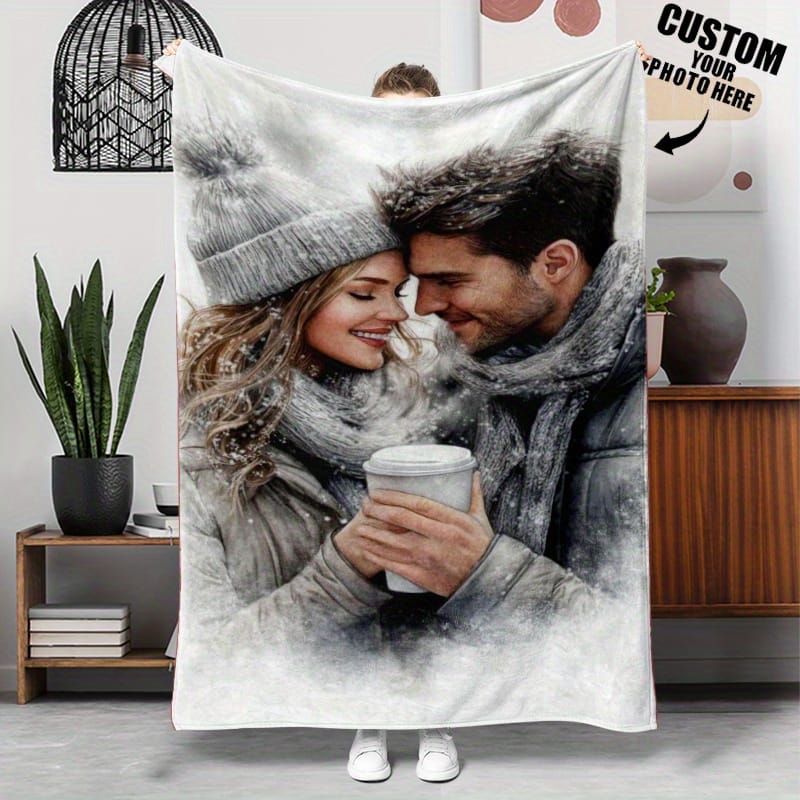 KissICON Personalized Photo Flannel Blanket  Cozy Custom Gift
