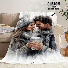 KissICON Personalized Photo Flannel Blanket  Cozy Custom Gift