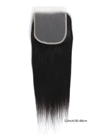 KissICON Peruvian Straight Bundles With Closure 4x4 Virgin Remy