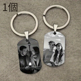 KissICON picture+ picture Custom Engraved Metal Keychain Photo Text Dog Charm Gift