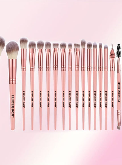 KissICON Pink / 20pcs Makeup Brush Set 20pc Princess Rose Makeup Brush Set – Golden Label Pink