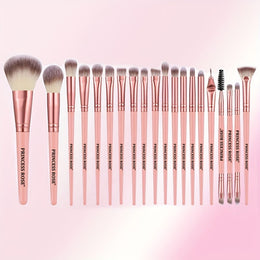 KissICON Pink / 20pcs Makeup Brush Set 20pc Princess Rose Makeup Brush Set – Golden Label Pink