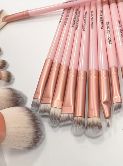 KissICON Pink / 20pcs Makeup Brush Set 20pc Princess Rose Makeup Brush Set – Golden Label Pink