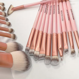 KissICON Pink / 20pcs Makeup Brush Set 20pc Princess Rose Makeup Brush Set – Golden Label Pink
