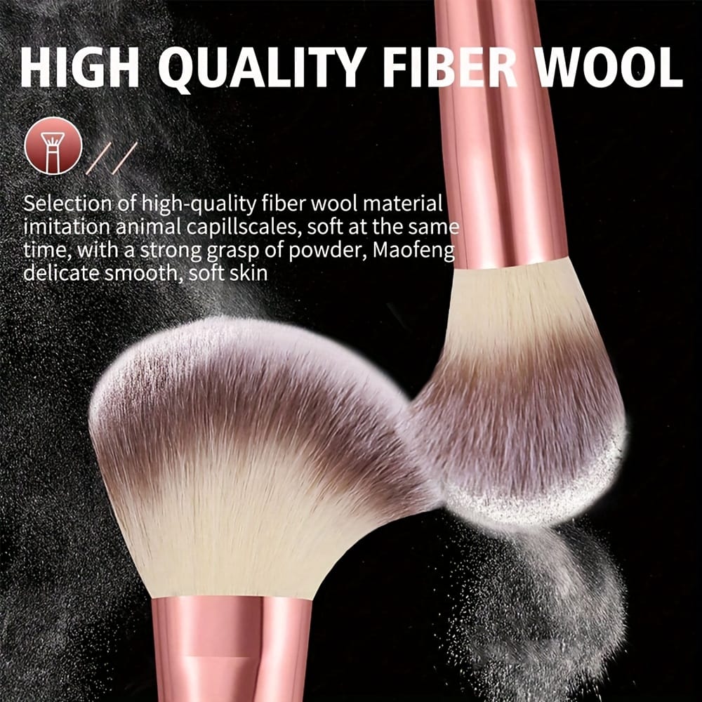 KissICON Pink / 20pcs Makeup Brush Set 20pc Princess Rose Makeup Brush Set – Golden Label Pink