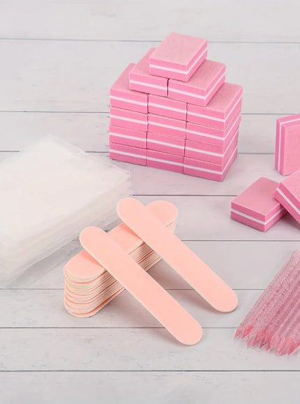 KissICON Pink 30 pcs KissIcon Nail Care Kit Mini Files Buffers -
