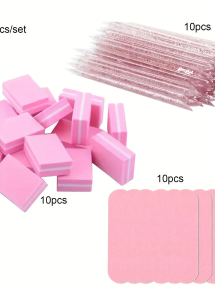 KissICON Pink 30 pcs KissIcon Nail Care Kit Mini Files Buffers -