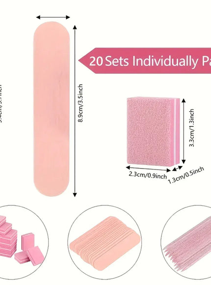 KissICON Pink 30 pcs KissIcon Nail Care Kit Mini Files Buffers -