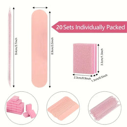KissICON Pink 30 pcs KissIcon Nail Care Kit Mini Files Buffers -