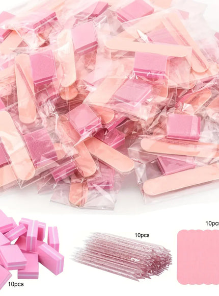 KissICON Pink 30 pcs KissIcon Nail Care Kit Mini Files Buffers -