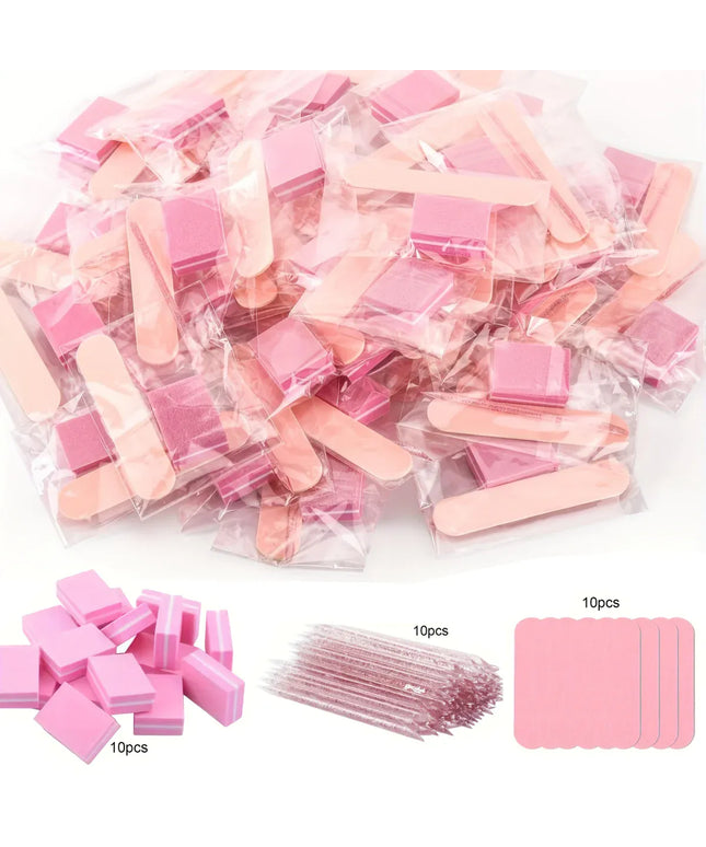 KissICON Pink 30 pcs KissIcon Nail Care Kit Mini Files Buffers -